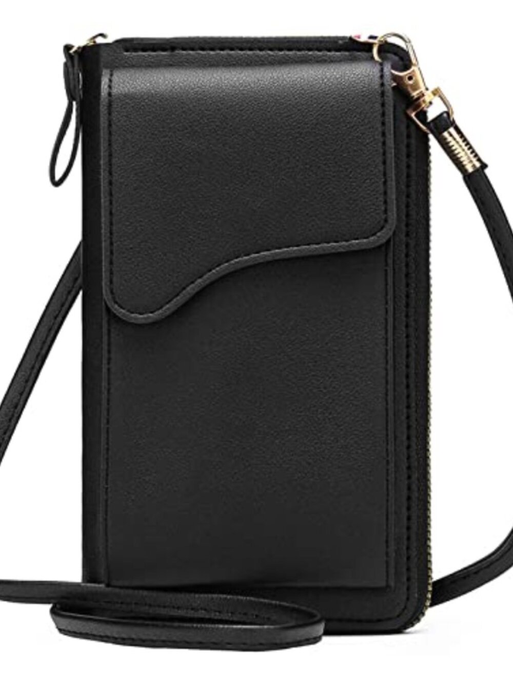 PU Leather Crossbody Bag Mini Pouch Wallet with Card Slots Removable Strap